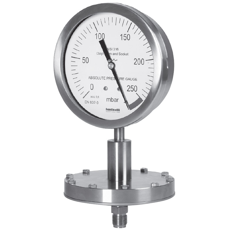 Absolute pressure gauge ranges included between 0,6 and 2,5 bar   MA 325